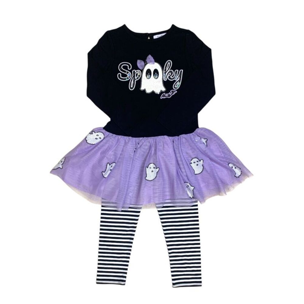 Counting Daisies Girl's 2-Piece Haloween Tutu and Legging Set - Spooky